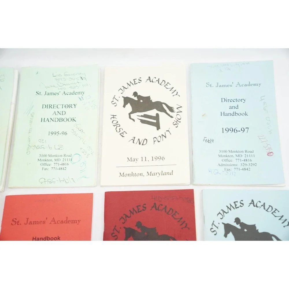 (Lot of 12) St. James Academy Directory & Handbook 1994-2000,‎ Monkton Maryland
